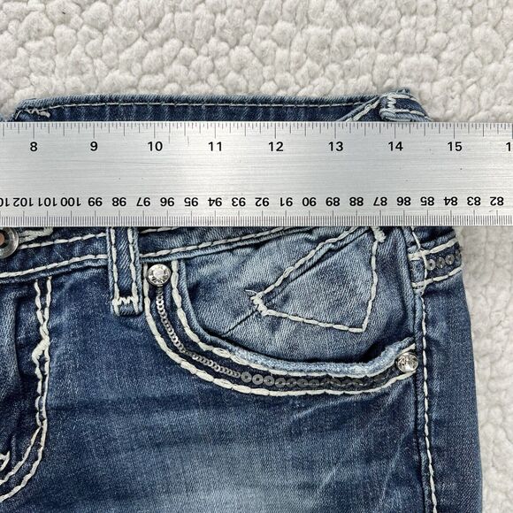 Vigoss Jeans Women’s 28x32 Blue New York Boot Cut Low Rise Embroidered - Picture 13 of 16